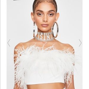 “Prissy Much” Crop Top with Fuzzy Trim